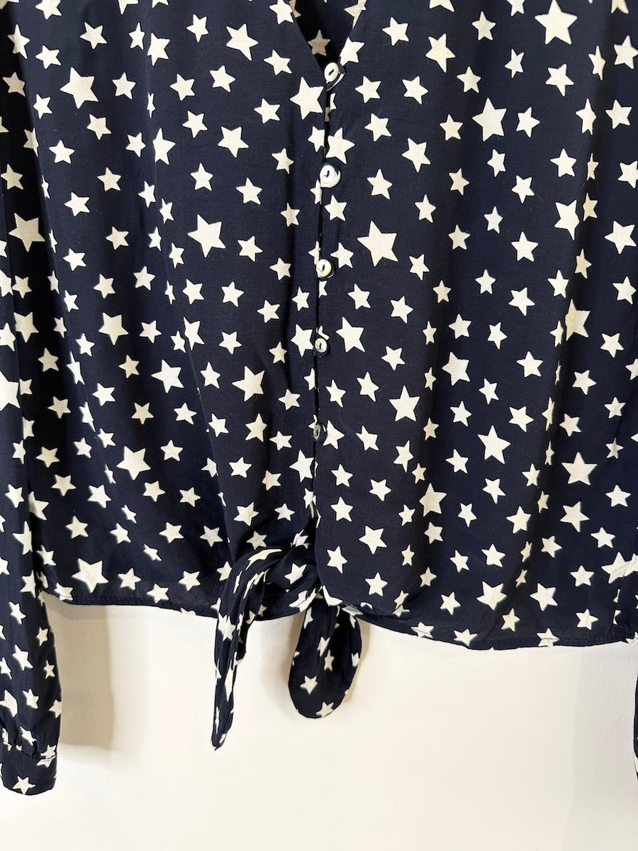 Zara Navy Stars Blouse – Paisley Collected