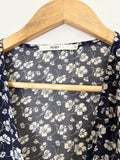 RUBY Navy Floral Wrap Blouse
