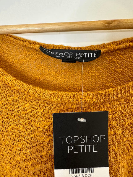 Topshop Petite Mustard Cropped Knit – Paisley Collected