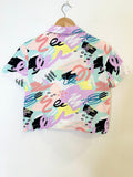 Revival 80s Print Cropped Shirt