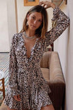 KIVARI 'Stone' Leopard Wrap Dress
