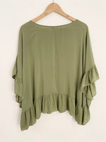 Isle of Mine Olive Ruffle Top