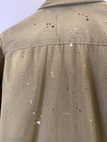 Zara Khaki Paint Splatter Shirt