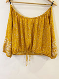 Sportsgirl Mustard Off-Shoulder Cropped Top